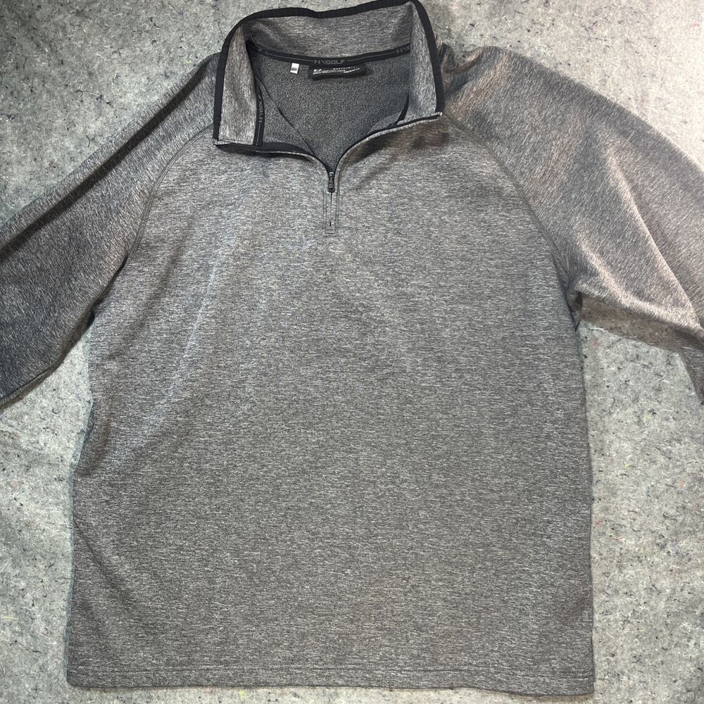 Under Armour Storm Pullover 1/4 Zip Sweatshirt XXL Loose Coldgear Men Dark Gray